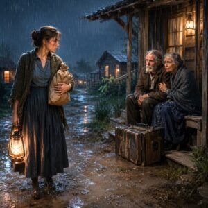 Llevó a casa a 2 ancianos abandonados bajo la lluvia; cuando vieron la foto de su esposo fallecido, rompieron a llorar desconsoladamente.