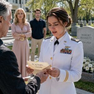 Después de casi 3 años en una misión militar secreta, regresé a casa y mi madrastra me recibió con una sola frase: “Tu padre murió hace 1 año y me dejó todo a mí.” No dije una palabra. Fui al cementerio a buscar su tumba… pero allí, un desconocido me entregó una carta que mi padre había dejado exclusivamente para mí.