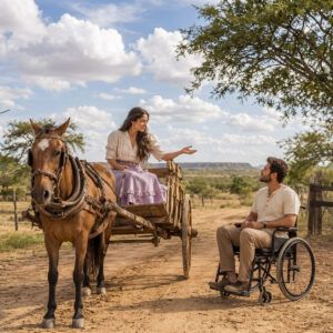 Déjame quedarme. Yo cuidaré de ti…” — dijo la joven sin hogar al ranchero en silla de ruedas. Él la miró fijamente y respondió: “Entonces ofréceme trabajo, no tu vida”